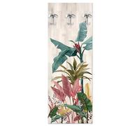 Lupia - Appendiabiti da Parete Banana Leaves, Design Unico Salvaspazio, 5 Ganci Inclusi, Facile Montaggio, Adatto a Tutti Gli Ambienti, 46x125 cm, Legno, Made in Italy, Beige