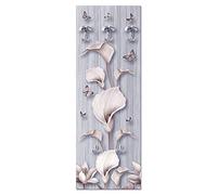 Lupia - Appendiabiti da Parete con Stampa 46x125 cm, 5 Ganci, Design Calle Shabby, Montaggio Facile, Ideale per Ingresso, Corridoio, Soggiorno, Camera da Letto, Legno, 46x125 cm, Legno Ecologico