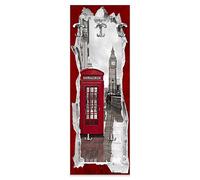 Lupia Appendiabiti Da Parete in Legno 3 Ganci + 2 Portaborse View Of The Telephone Box 49x139cm