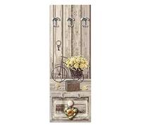Lupia Appendiabiti Da Parete in Legno 3 Ganci + 2 Portaborse Yellow Roses 49 X139 Cm