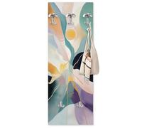 Lupia - Appendiabiti da Parete moderno con pannello in legno Stampato, ABSTRACT GALAXY 46x125 cm, Design Astratto, 5 Ganci in metallo, Stampa HD, ingresso soggiorno camera da letto