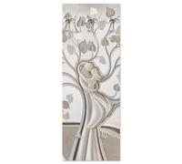 Lupia - Appendiabiti da Parete, Tema Famiglia e Amore, Albero Abbraccio 46x125 cm, Salvaspazio, Alta Definizione, 5 Ganci Inclusi, Facile Montaggio, Realizzato in Italia, Design, Legno