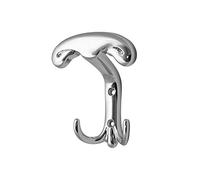 Lupia - Appendino Gancio da Parete in Zama Cromato, Kit di Montaggio Incluso, Multiuso per Casa e Ufficio, Appendiabiti, Dimensioni 9x10 cm