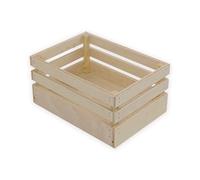Lupia - Cassetta Contenitore in Legno Naturale, Design Vintage, Multiuso per Casa e Giardino, Decorazioni per Eventi, Centro Tavola Festività, Realizzato in Italia 15x21 Altezza 10 cm