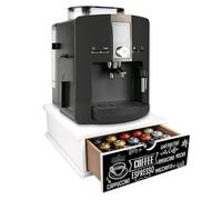 Lupia - Cassetto Porta Cialde Caffè e Porta Capsule 27x33x11 cm BLACKBOARD COFFEE, Contenitore Organizer per Caffè, Tè, Tisane e Zucchero, Angolo Bar in Legno Bianco Antimacchia per casa e ufficio
