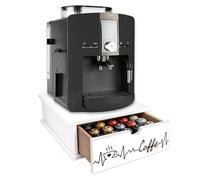 Lupia - Cassetto Porta Cialde Caffè e Porta Capsule 27x33x11 cm CAFFE' RHYTHM, Contenitore Organizer per Caffè, Tè, Tisane e Zucchero, Angolo Bar in Legno Bianco Antimacchia per casa e ufficio