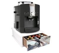 Lupia - Cassetto Porta Cialde Caffè e Porta Capsule 27x33x11 cm MARBLE WAVES GREY, Contenitore Organizer per Caffè, Tè, Tisane e Zucchero, Angolo Bar in Legno Bianco Antimacchia per casa e ufficio