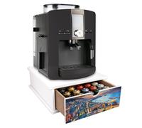 Lupia - Cassetto Porta Cialde Caffè e Porta Capsule 27x33x11 cm NAPOLI GOLFO DI SERA, Contenitore Organizer per Caffè, Tè, Tisane e Zucchero, Angolo Bar in Legno Bianco Antimacchia per casa e ufficio