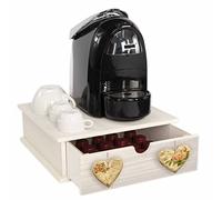 Lupia Contenitore Porta Capsule e Cialde caffè Cassetto ORGANIZER Shabby ROSE HEART 33x33 cm in legno