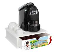 Lupia - Contenitore Porta Capsule e Cialde caffè Cassetto ORGANIZER White NAPOLI CARTOON 33x33 cm in legno per casa, cucina, angolo bar ufficio