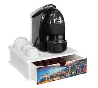 Lupia - Contenitore Porta Capsule e Cialde caffè Cassetto ORGANIZER White NAPOLI GOLFO DI SERA 33x33 cm in legno per casa, cucina, angolo bar ufficio