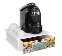 Lupia - Contenitore Porta Capsule e Cialde caffè Cassetto ORGANIZER White NAPOLI PULCINELLA 33x33 cm in legno per casa, cucina, angolo bar ufficio