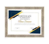 Lupia - Cornice per Attestati in Legno, ROVESCIA Barocco Argento, pergamene, diplomi, Compatibile Formati Vari, Protezione in Acrilico, Verticale/Orizzontale, Foto, Stampe, da Parete 21x29,7 cm A4