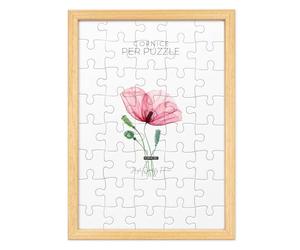 Lupia - Cornice per Puzzle Optical Naturale da parete in Legno, protezione frontale in Acrilico Trasparente, Adatta e Compatibile con Formati Vari di dimensioni, pezzi e tessere 60x80 cm