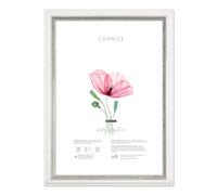 Lupia - Cornice portafoto da parete Bianca con profilo Argento WHITE SILVER, per foto, stampe artistiche, poster, quadri moderni A3 29,7x42 cm