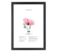 Lupia - Cornice Portafoto da Parete in Legno Optical, Design Moderno e Elegante, Facile da Appendere, Produzione Italiana, per Foto, Stampe Artistiche, Poster, Quadri Moderni A4 21x29,7 cm/Nero