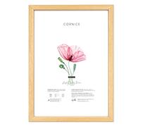 Lupia - Cornice Portafoto da Parete in Legno Optical, Design Moderno e Elegante, Facile da Appendere, Produzione Italiana, per Foto, Stampe Artistiche, Poster, Quadri Moderni 13x18 cm/Legno Naturale