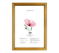 Lupia - Cornice Portafoto da Parete, Oro Anticato Blitz, Made in Italy, Appendibile Orizzontale/Verticale, Dorata, per Foto, Stampe Artistiche, Poster, Quadri Moderni 25x35 cm