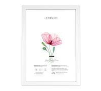 Lupia - Cornice portafoto in Legno da Parete Kronos Bianca, per Stampe, pergamene diplomi, Poster, Quadri Moderni 21x29,7 cm A4