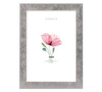 Lupia - Cornice portafoto in Legno Ecologico MDF da Parete Quadra Argento con Bordo Interno Filo Bianco, Silver Argentata, per Foto, Stampe artistiche, Poster, Quadri Moderni 50x70 cm