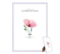 Lupia - Cornice portafoto in pvc PERFECT BIANCA lucida da parete e da tavolo, sottile design elegante e minimal, per foto, stampe artistiche, poster, quadri moderni, Bianca A4 21x29,7 cm