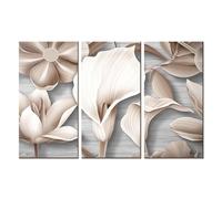 Lupia - Grande Quadro Moderno 3 Pezzi, Stampa su Tela, Decorazione Soggiorno e Camera, Montaggio Facile, Ecologico, Effetto Artistico, Flowers Graphics Mix, 100x150 cm