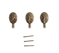 Lupia - Kit 3 Ganci Bronzo Dama, per Quadri, Specchiere e Cornici, Volto di Dama, Metallo con Finitura Bronzo, Adatti a Tutti Gli Ambienti, Chiodini per Il Fissaggio Inclusi, Dimensioni 3,8x2,0 cm