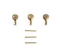 Lupia - Kit 3 Ganci Conchiglia Oro Piccola per Quadri, Specchiere e Cornici Portafoto, Metallo Finitura Dorata, Adatti a Tutti Gli Ambienti, Chiodini per Il Fissaggio Inclusi, Dimensioni 2,3x1,3 cm