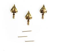 Lupia - Kit 3 Ganci Cuore Oro per Quadri, Specchiere e Cornici, Metallo Dorato, Chiodi per Fissaggio Inclusi, Adatti per Tutti Gli Ambienti, Dimensioni 3,1x1,5 cm