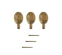 Lupia - Kit 3 Ganci Volto di Dama Oro per Quadri, Specchiere e Cornici, Metallo Dorato, Include Chiodini per Il Fissaggio, Adatti a Tutti Gli Ambienti, Dimensioni 3,8x2,0 cm