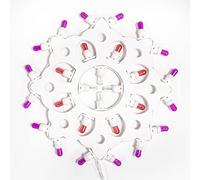 Lupia Lampada da Parete in Legno ROSONE con Gigli Grande 52x52 cm LUMINARIA d’arredo pugliese 28 lampadine Lampadine Colorate