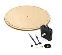 Lupia - Meccanismo Orologio al Quarzo con Pannello in Legno Diametro 32 cm e Lancette Nere, Kit Fai da Te per Orologi da Parete, Canotto 16mm, Decorazioni Riparazioni Creative Casa, Design Italiano