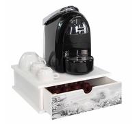 Lupia - Organizer Porta Capsule Caffè in Legno, Cassetto Estraibile, Compatibile con Macchine da Caffè, Design Farfalle Bianco, 33x33 cm, White BUTTERFLY Multiuso per Cucina e Ufficio