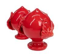 Lupia PUMO colorato Rosso Salentino Chiuso New Decorazione in Ceramica tipica pugliese Piccolo H 9 cm