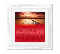 Lupia - Quadro mattonella Ceramica Modern White 29x29 cm con significato del Nome Andrea