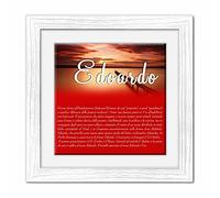 Lupia - Quadro mattonella Ceramica Modern White 29x29 cm con significato del Nome Edoardo