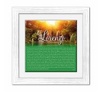 Lupia - Quadro mattonella Ceramica Modern White 29x29 cm con significato del Nome Lorenzo