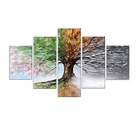 Lupia - Quadro Moderno 5 Pezzi in Legno Vogue 66X115 cm Quattro Stagioni, per Soggiorno, Camera da Letto