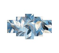 Lupia - Quadro Moderno 5 Pezzi su Tela, Grande Vogue, Sky Leaves, 105x160 cm, Stampe ad Alta risoluzione, Facili da Appendere, Ideale per Soggiorno, Camera da Letto, Made in Italy