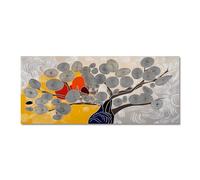 Lupia - Quadro Moderno Canvas World Tree Grand Pois, Stampa su Tela, Telaio in Fibra di Legno, Albero della Vita, 52x122 cm, per Soggiorno capezzale Camera da Letto, Ufficio
