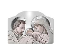 Lupia - Quadro Moderno Capezzale The Kiss Ceramic Grey Sacra Famiglia, Stampa su Legno Ecologico, Artigianale Made in Italy, Multicolore, 46x65 cm, Legno