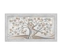 Lupia - Quadro moderno con cornice Boston Grigia, Stampa ad alta definizione su legno ALBERO ABBRACCIO MIX 60x110 cm, per soggiorno, camera da letto, ufficio, amore e famiglia, Facile da appendere