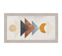 Lupia - Quadro moderno, per soggiorno camera da letto, con cornice BOSTON colore BEIGE, 60x110 cm, INFINITE stampa su pannello in legno, stile geometrico astratto