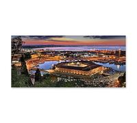 Lupia - Quadro moderno su Tela Canvas DEEP 65X143 cm, con paesaggi e localismi italiani, per casa, soggiorno, capezzale camera da letto, hotel, ufficio, ANCONA - MOLE VANVITELLIANA