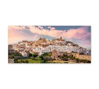 Lupia - Quadro moderno su Tela Canvas DEEP 65X143 cm, con paesaggi e localismi italiani, per casa, soggiorno, capezzale camera da letto, hotel, ufficio, PUGLIA - OSTUNI