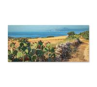 Lupia - Quadro moderno su Tela Canvas DEEP 65X143 cm, con paesaggi e localismi italiani, per casa, soggiorno, capezzale camera da letto, hotel, ufficio, PUGLIA - COSTA DEL SUD