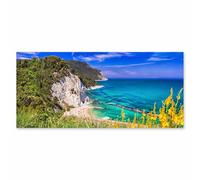 Lupia - Quadro moderno su Tela Canvas DEEP 65X143 cm, con paesaggi e localismi italiani, per casa, soggiorno, capezzale camera da letto, hotel, ufficio, ANCONA - COSTA DEL CORNERO