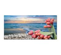 Lupia - Quadro moderno su Tela Canvas DEEP 65X143 cm, con paesaggi e localismi italiani, per casa, soggiorno, capezzale camera da letto, hotel, ufficio, SICILIA - PAESAGGIO TIPICO SUD ALBA