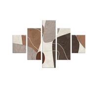 Lupia - Quadro Moderno VOGUE 66x115 cm Abstract Polygon a 5 Pezzi, Stampe Artistiche Modulari su Pannelli in Legno Ecologico MDF, Pronti da Appendere per Soggiorno, Camera da Letto e Ufficio