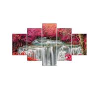 Lupia - Quadro Moderno Vogue 66x115 cm Cascata a 5 Pezzi, Stampe Artistiche modulari e Digitali, Pannelli in Legno Ecologico MDF, Pronti per Appendere, Soggiorno e Camera da Letto, Ufficio